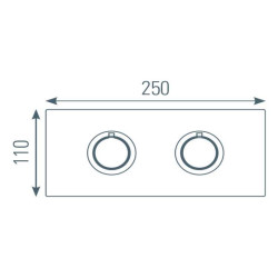 Schéma technique - Système douche encastré thermostatique noir 2 voies gamme PACT
