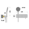 Schéma technique - Mitigeur de douche mural encastré mécanique douchette 3 jets COX / ORTENCE