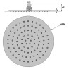Schéma technique - Pomme de tête métal diamètre 250 mm époxy noir mat