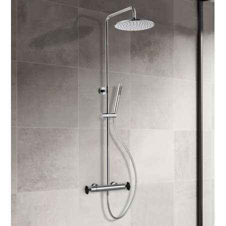Colonne douche thermostatique INDUS manette noire