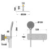 Schéma technique - Formule douche encastrée mécanique douchette 3 jets COX / ORTENCE - réf. 78390