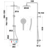 Schéma technique - Colonne de douche thermostatique douchette 3 jets COX / ORTENCE