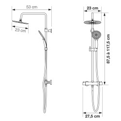 Schéma technique - Colonne de douche Aquafactory