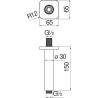 Schéma technique - Bras de douche carré pour plafond 150 mm chrome - réf. AD138/61CR