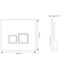 Plaque de commande double volume Square pour bâti Verso 350, Verso 1100, PMR et Intraslim