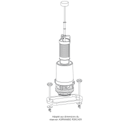 Mécanisme de chasse ASP 43 pour rénovation Porcher