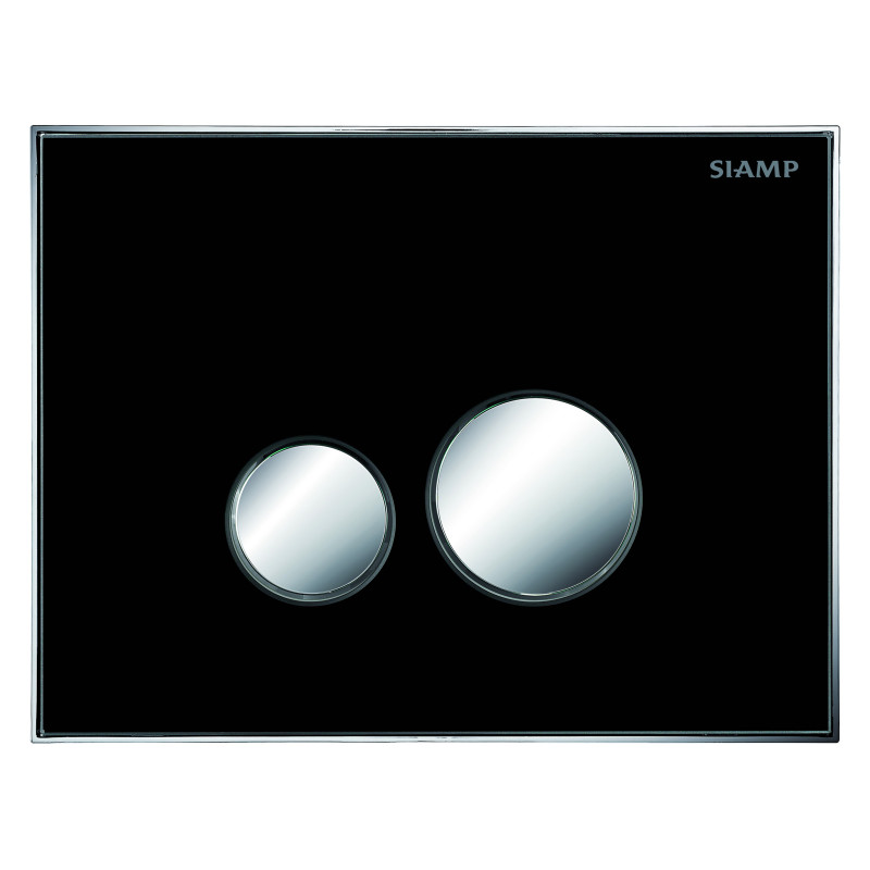 Plaque de commande double volume Reflet 360 noir / inserts brillants pour bâti Verso 350, Verso 1100, PMR et Intraslim