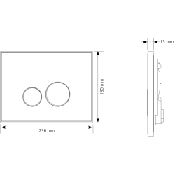 Plaque de commande double volume Reflet 360 noir / inserts brillants pour bâti Verso 350, Verso 1100, PMR et Intraslim