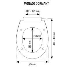 Abattant Monaco dormant blanc sous film thermoplastique