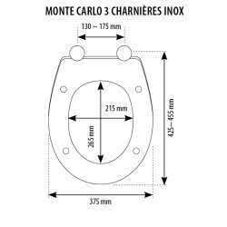 Abattant Monte Carlo 3 dormant blanc en barquette thermoplastique