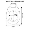 Abattant Monte Carlo 3 dormant blanc en barquette thermoplastique