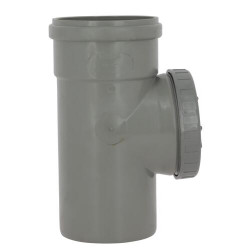 Té visite vertical CR4 Mâle/Femelle Joint Fixe Gris