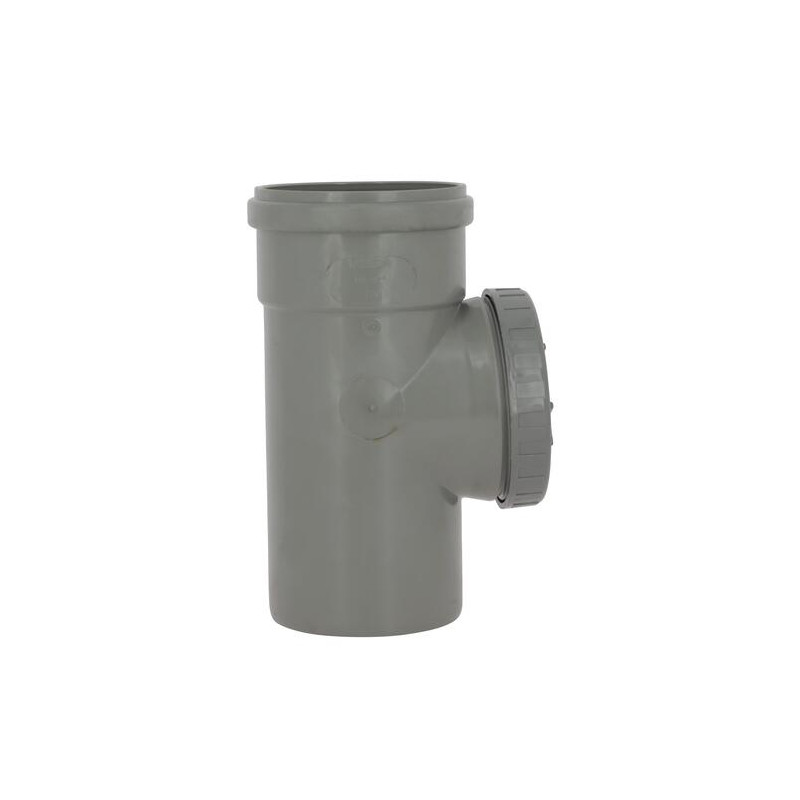 Té visite vertical CR4 Mâle/Femelle Joint Fixe Gris