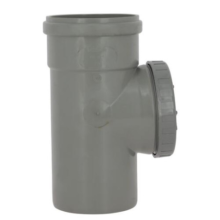 Té visite vertical CR4 Mâle/Femelle Joint Fixe Gris