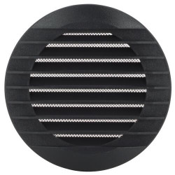 Grille d'aération ronde anthracite, pour tube PVC, tuyau et gaine