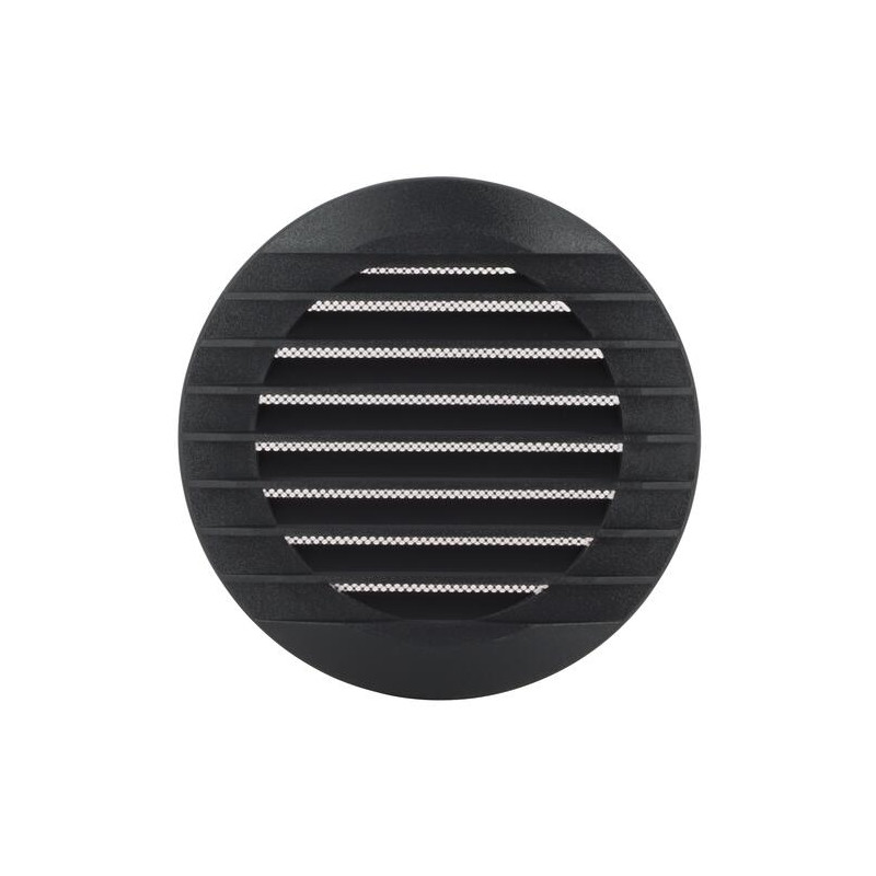 Grille d'aération ronde anthracite, pour tube PVC, tuyau et gaine