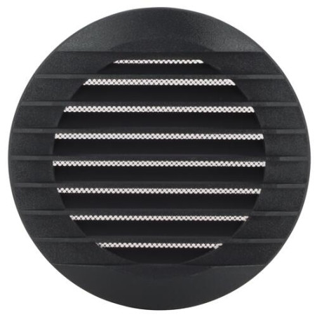 Grille d'aération ronde anthracite, pour tube PVC, tuyau et gaine