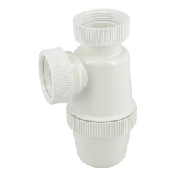 Siphon lavabo a ecrous verti. PVC-c blanc