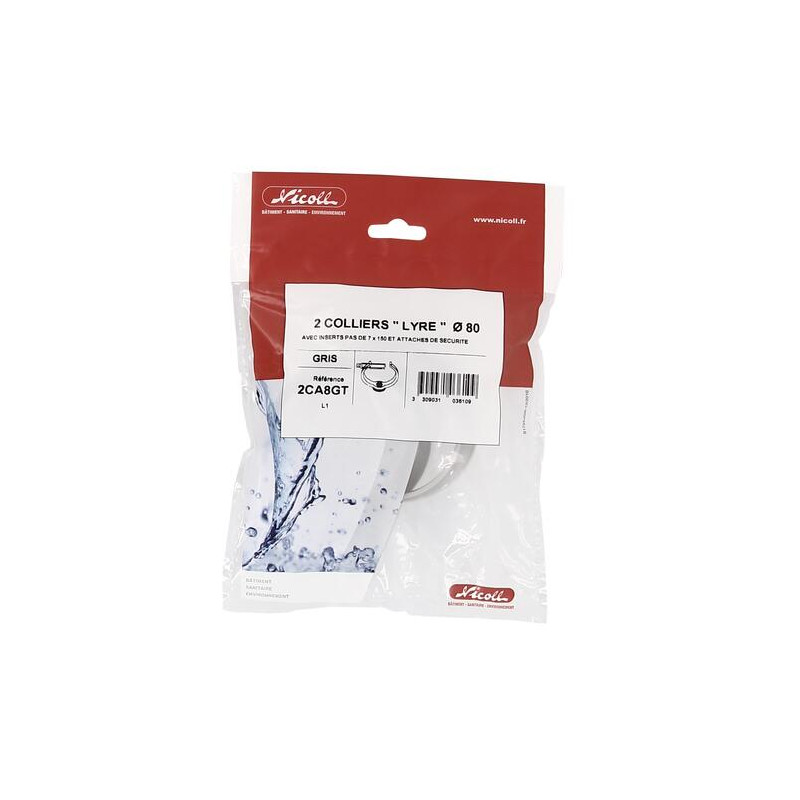 2 Colliers lyre TECHTAN® avec attaches de sécurité, Ø 80