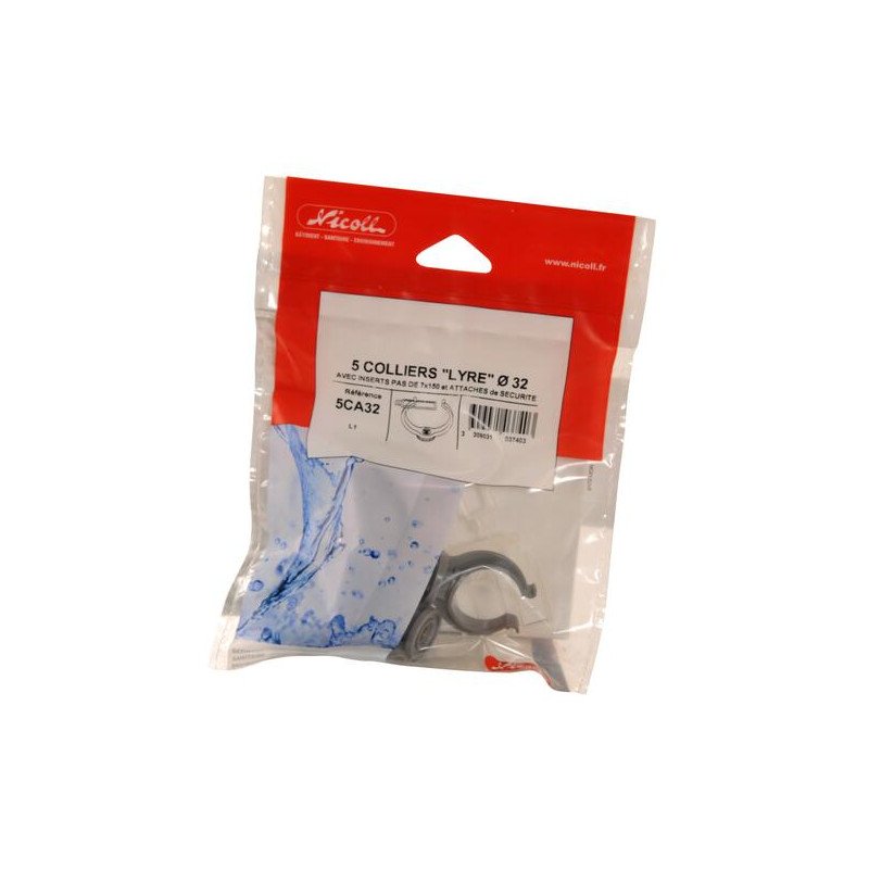 5 colliers lyre s/sachet insert 7/150
