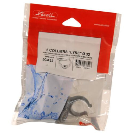 5 colliers lyre s/sachet insert 7/150