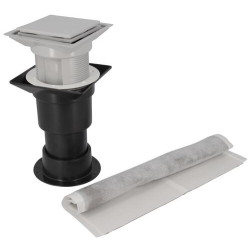 Avaloir de balcon, en PVC, avec natte d'étanchéité