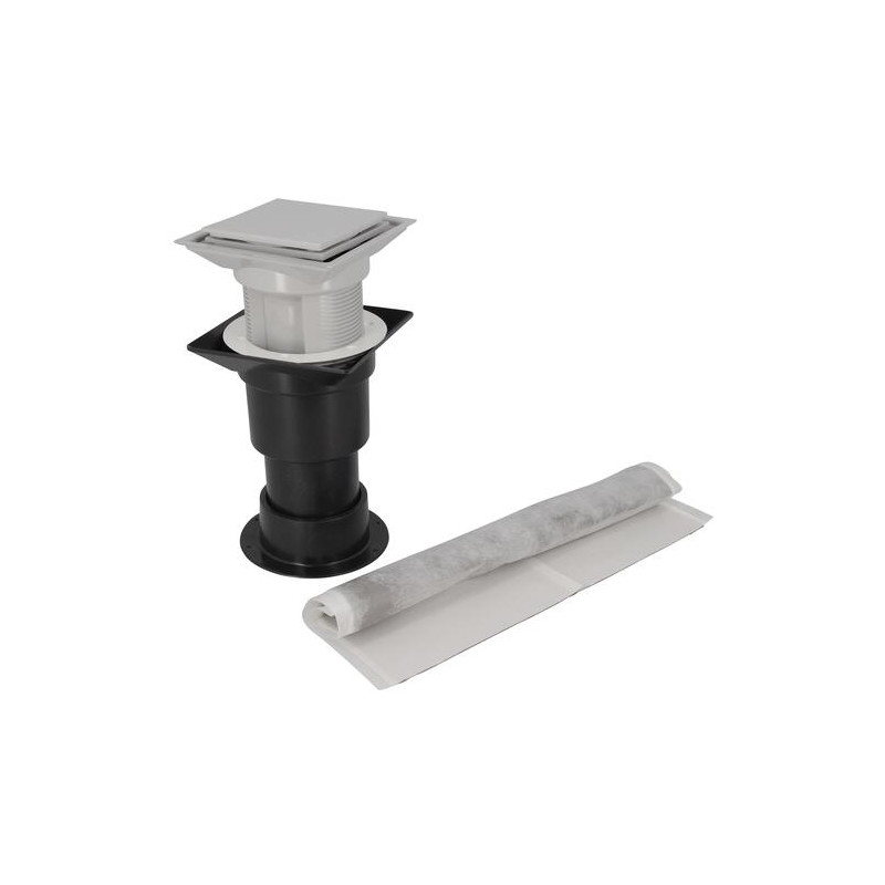 Avaloir de balcon, en PVC, avec natte d'étanchéité