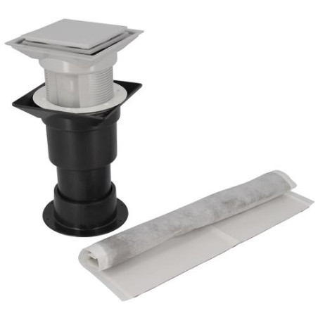 Avaloir de balcon, en PVC, avec natte d'étanchéité