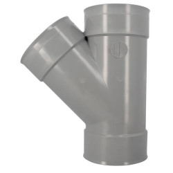 Culotte, femelle-femelle à 45°, à coller, gris, en PVC