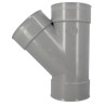 Culotte, femelle-femelle à 45°, à coller, gris, en PVC