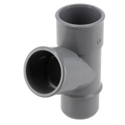 Culotte simple, mâle-femelle à 67°30, à coller, gris, en PVC