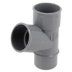 Culotte simple, mâle-femelle à 67°30, à coller, gris, en PVC