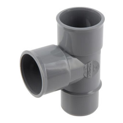 Culotte simple, mâle-femelle à 87°30, à coller, gris, en PVC