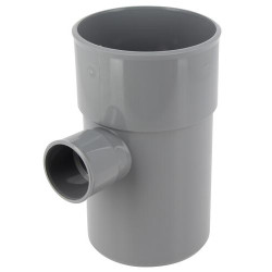 Culotte simple, mâle-femelle à 87°30, à coller, gris, en PVC