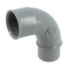 Coude Grand Rayon, mâle-femelle à 87°30, à coller, gris, en PVC