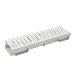 Caniveau bas CONNECTO® avec grille, classe A15, l. 100 int./130 ext