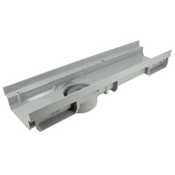 Caniveau bas CONNECTO® siphonné, Ø50, largeur 130 mm, longueur 50 cm