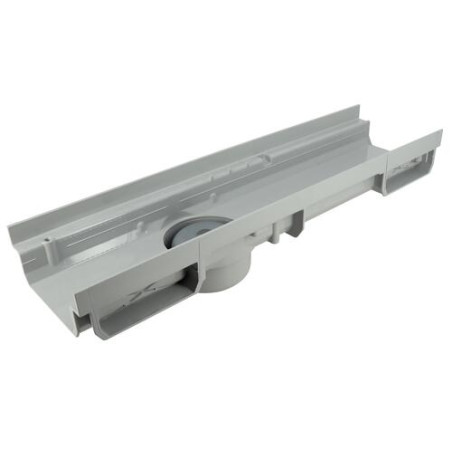 Caniveau bas CONNECTO® siphonné, Ø50, largeur 130 mm, longueur 50 cm