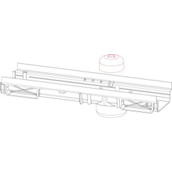 Caniveau bas CONNECTO® siphonné, Ø50, largeur 130 mm, longueur 50 cm