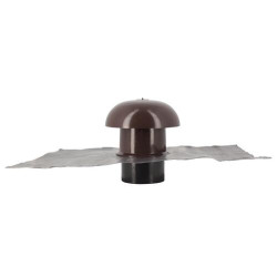 Chapeau ventilation, collerette étanchéité, moustiquaire, 40x33, marron