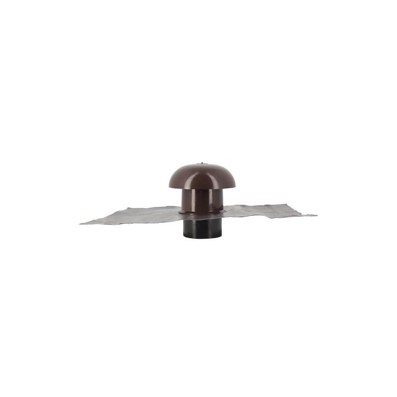 Chapeau ventilation, collerette étanchéité, moustiquaire, 40x33, marron