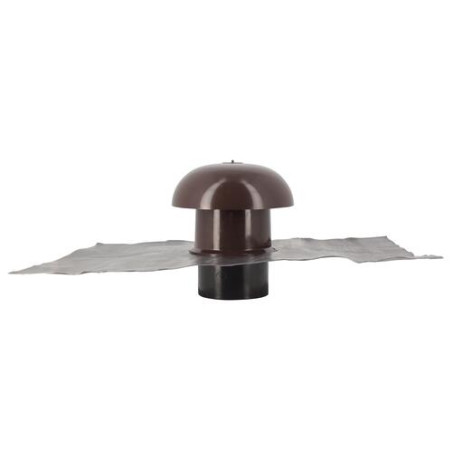 Chapeau ventilation, collerette étanchéité, moustiquaire, 40x33, marron