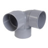Coude double d'équerre, femelle-femelle à 87°30, à coller, gris, en PVC