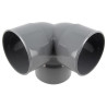 Coude double d'équerre, femelle-femelle à 87°30, à coller, gris, en PVC