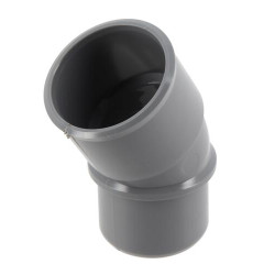 Coude, mâle-femelle à 30°, à coller, gris, en PVC