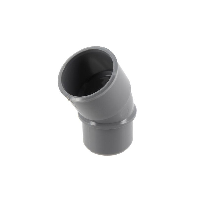 Coude, mâle-femelle à 30°, à coller, gris, en PVC