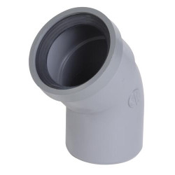 Coude Système J, à 45°, à joint, gris, en PVC