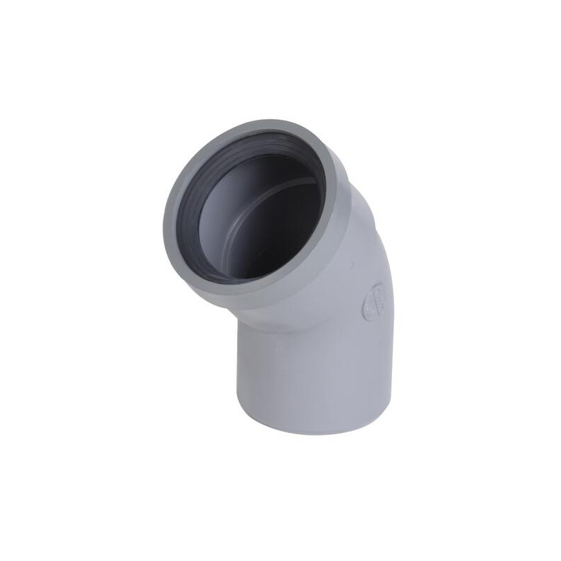 Coude Système J, à 45°, à joint, gris, en PVC