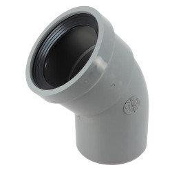 Coude Système J, à 45°, à joint, gris, en PVC