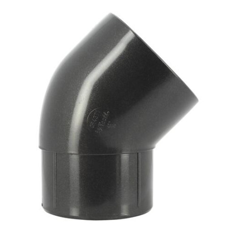 Coude esthétique TECHTAN®, 45°, Mâle-femelle, descente de gouttière, graphite